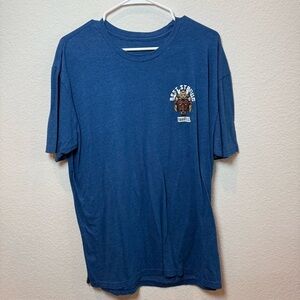Blue Short Sleeve Tee with Relaxed Fit and Crew Neck